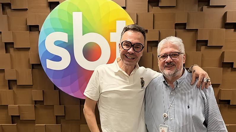 Felipeh Campos foi recebido por Leon Abravanel na emissora