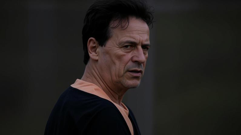 Fernando Diniz, técnico do Corinthians, durante treino no CT Joaquim Grava