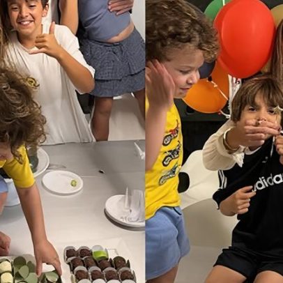 Filho de Rebeca Abravanel diverte a web em aniversário de primo
