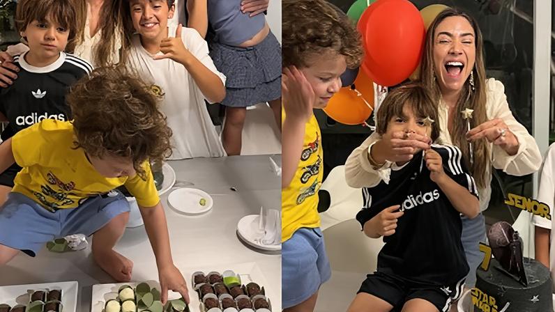 Benjamin, filho de Rebeca, roubou a atenção no parabéns de Senor, filho de Patrícia
