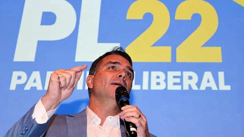 O pré-candidato à Presidência da República Flávio Bolsonaro (PL-RJ) pediu a união da direita para resgatar o Brasil. (Foto: Beto Barata/PL)