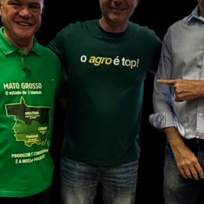 Flávio Bolsonaro viaja ao MT com camiseta "o agro é top"