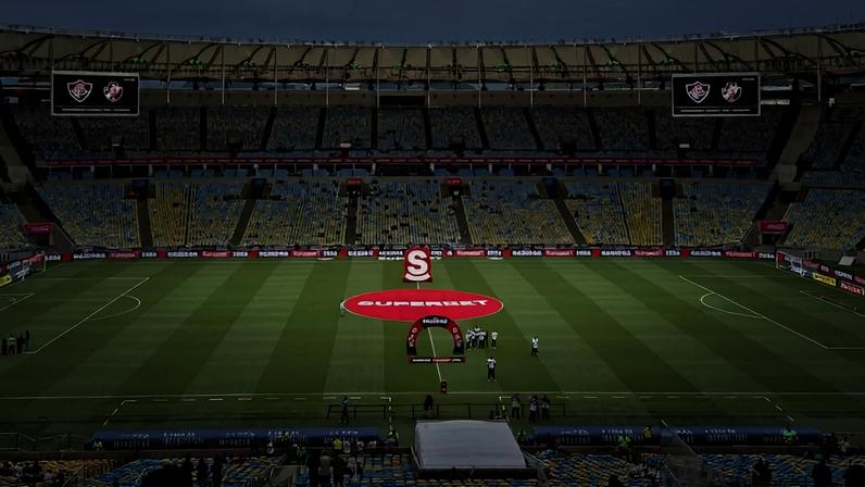 Visão da tribuna de imprensa para o gramado do Maracanã