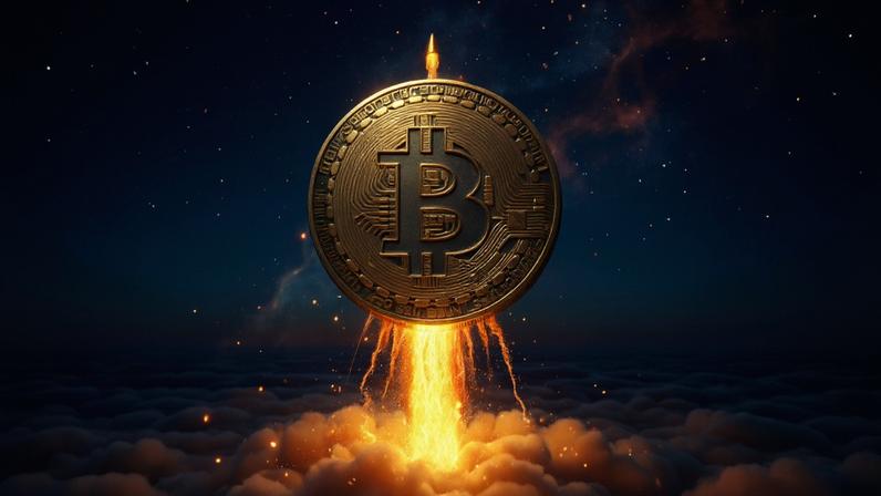 foguete de alta do bitcoin
