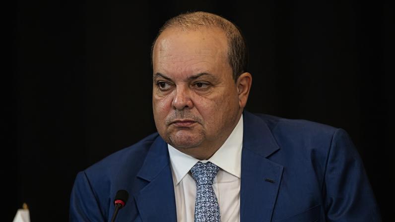 O governador do DF, Ibaneis Rocha, durante reunião do Fórum de Governadores para discutir a reforma tributária