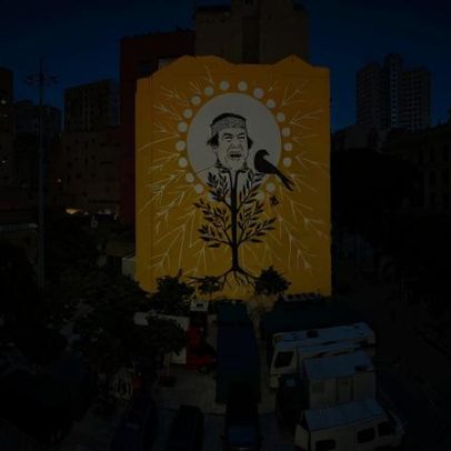 Ailton Krenak ganha mural em edifício de São Paulo