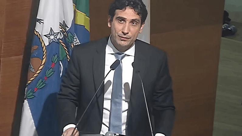 O presidente do Banco Central, Gabriel Galípolo, durante evento da Fundação Getulio Vargas