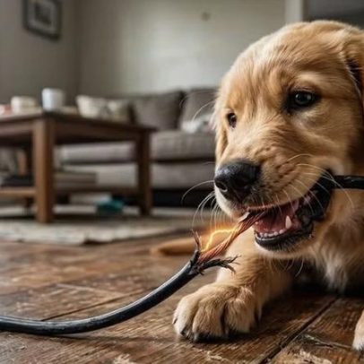 Cachorros roendo cabos: especialista alerta para risco mortal