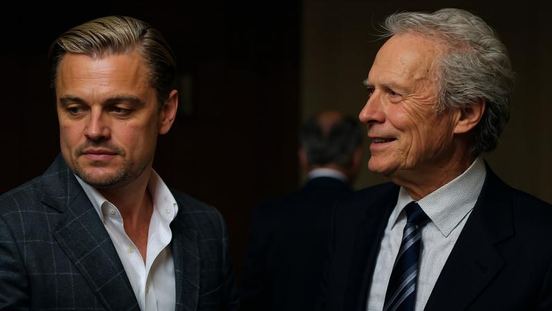 Leonardo DiCaprio e Clint Eastwood em foto de janeiro de 2012 — Foto: Getty Images