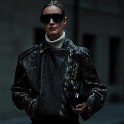 Jaquetas de couro com efeito vintage dominam a moda entre fashionistas