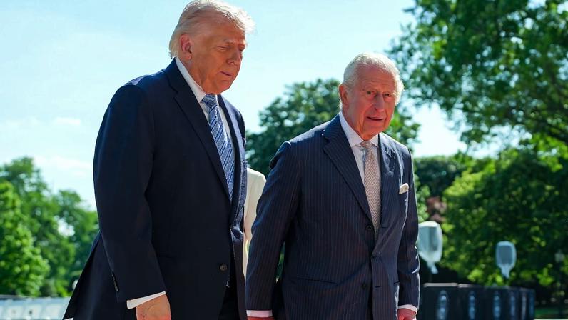 Rei Charles IIII se encontrou com Trump em viagem oficial aos EUA