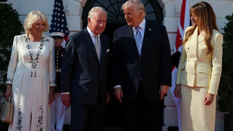Donald Trump e Melania Trump recebem o Rei Charles III e a Rainha Camilla