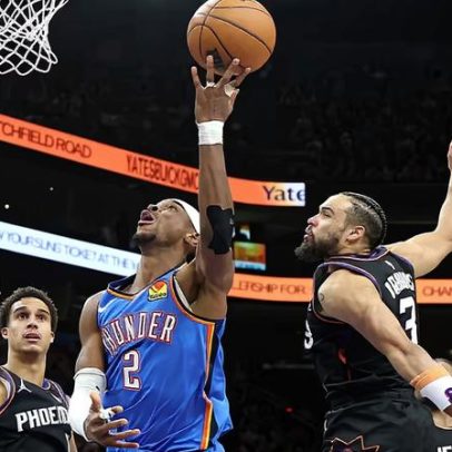 Cesta improvável de Shai Gilgeous-Alexander lidera Thunder a varrer Suns