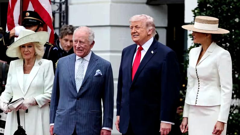 Rainha Camilla, Rei Charles, Donald e Melania Trump — Foto: Getty Images