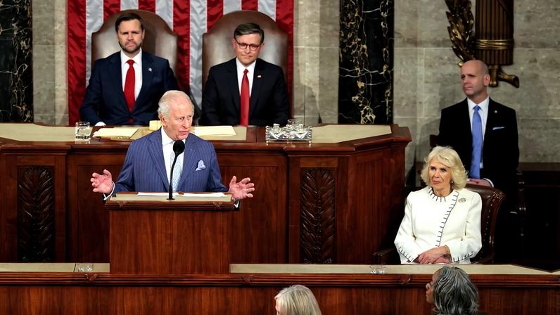 O Rei Charles III discursa perante uma sessão conjunta do Congresso dos EUA