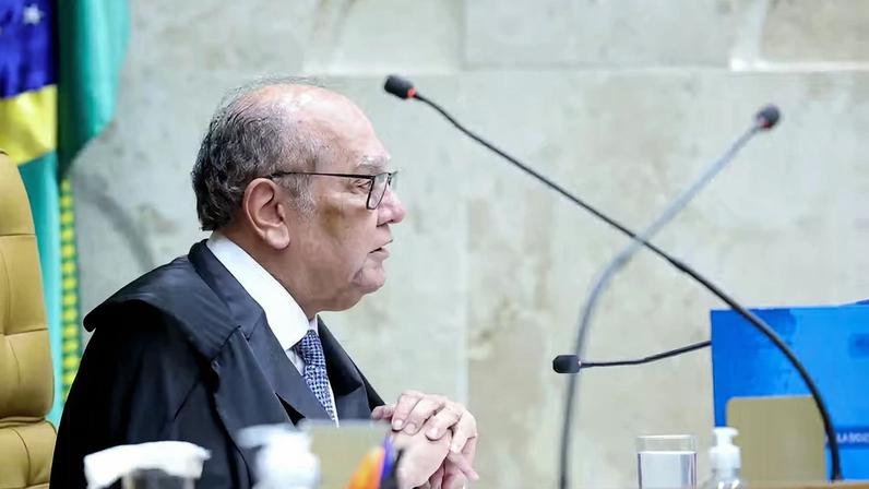 Ministro Gilmar Mendes, do STF, faz pronunciamento em defesa da Corte após o governo dos EUA aplicar sanções a Alexandre de Moraes