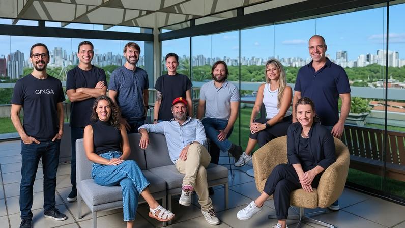 Marcelo Aquilino, Marcos Brabo, Thomas Rebergue, Lais Araújo, Paulo Martinez, Karen Mendes, ⁠Pedro Del Priore, Fernanda Fontes, David Galasse e Francine Azevedo, da Ginga: aposta na "colaboridade"