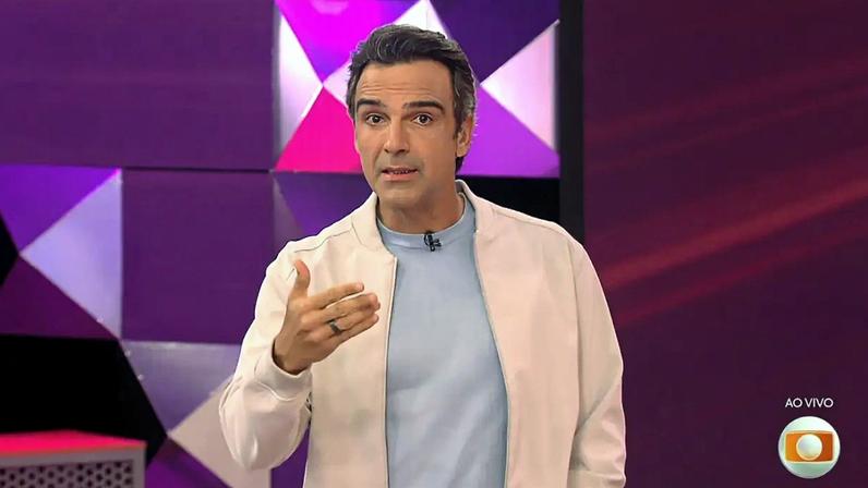 O apresentador Tadeu Scmidit no BBB 26 neste domingo, 12