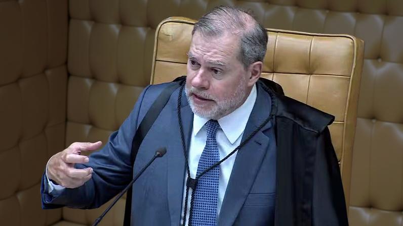 Dias Toffoli se declara suspeito. — Foto: Jornal Nacional/ Reprodução