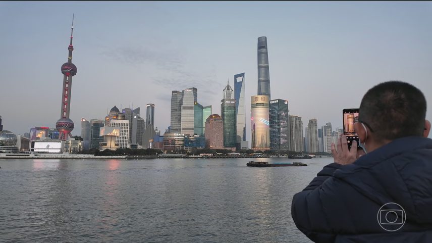 Série especial do JN mostra o crescimento de Xangai, a maior cidade da China — Foto: Jornal Nacional/ Reprodução