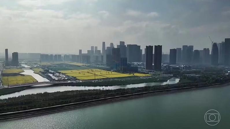 Hangzhou: a cidade que simboliza o avanço tecnológico da China — Foto: Jornal Nacional/ Reprodução