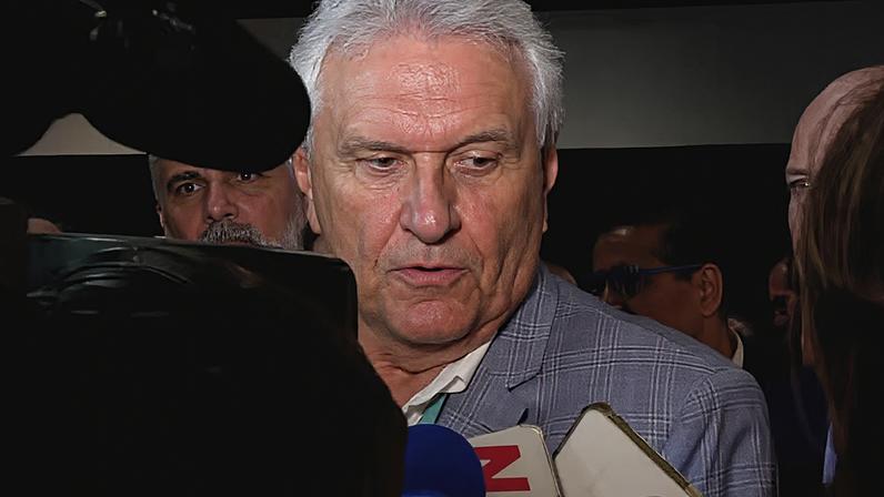 O pré-candidato do PSD à Presidência, Ronaldo Caiado, durante evento em SP — Foto: Reprodução/GloboNew