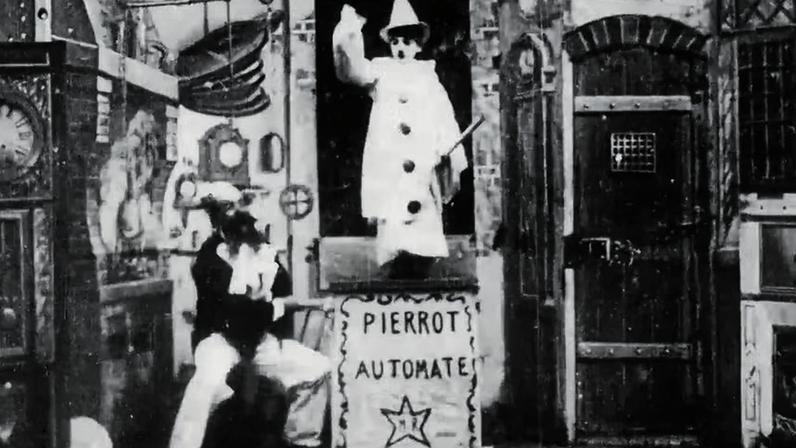 Curta-metragem de 1897 traz aquela que é considerada a primeira representação de um robô no cinema — Foto: Captura de tela do filme “Gugusse e o Autômato” / Library of Congress