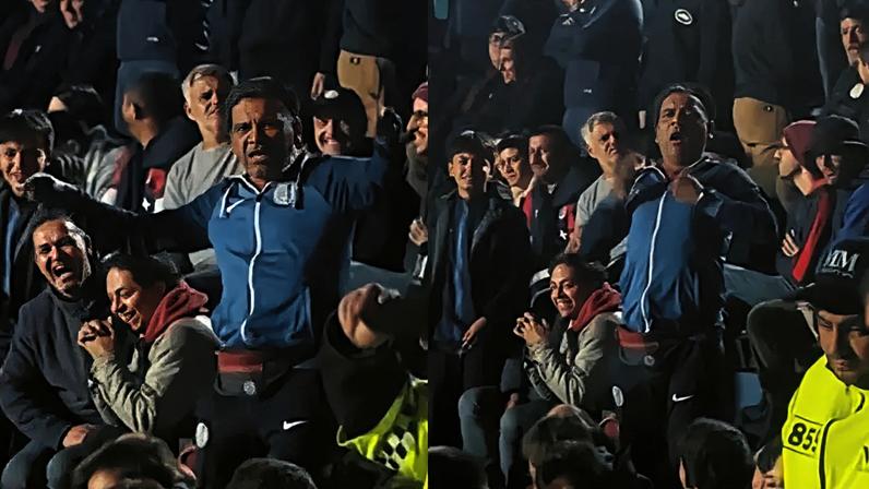 Torcedor do San Lorenzo faz gesto racista contra torcedores do Santos