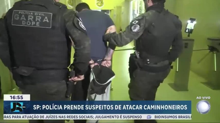 Polícia prende suspeitos de atacar caminhoneiros na marginal Tietê
