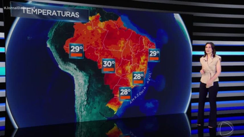 Calor predomina no país e frente fria provoca temporais no Sul