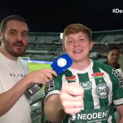Sósia de astro de Harry Potter aparece no Couto Pereira para torcer pelo Coritiba