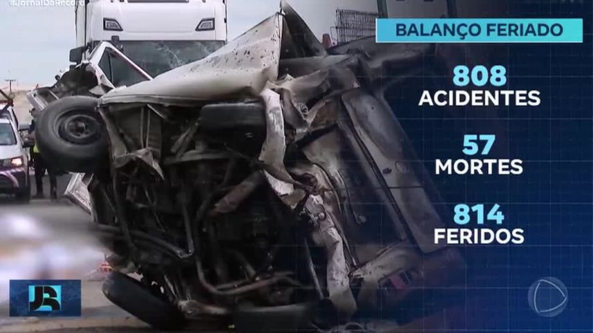 Pelo menos 57 pessoas morreram em acidentes nas rodovias federais durante o feriado prolongado