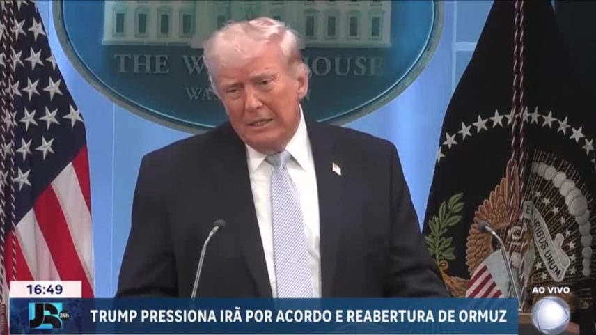 Trump pressiona Irã por acordo e reabertura do estreito de Ormuz