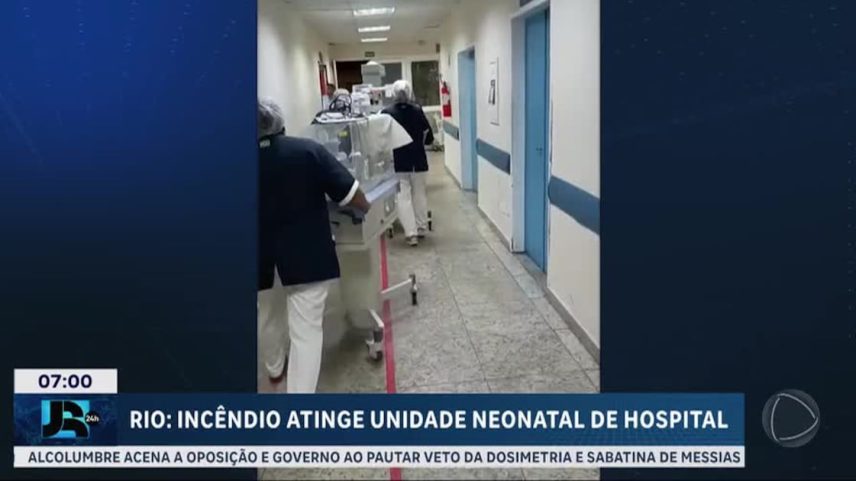 Incêndio atinge ala neonatal de hospital municipal no Rio de Janeiro