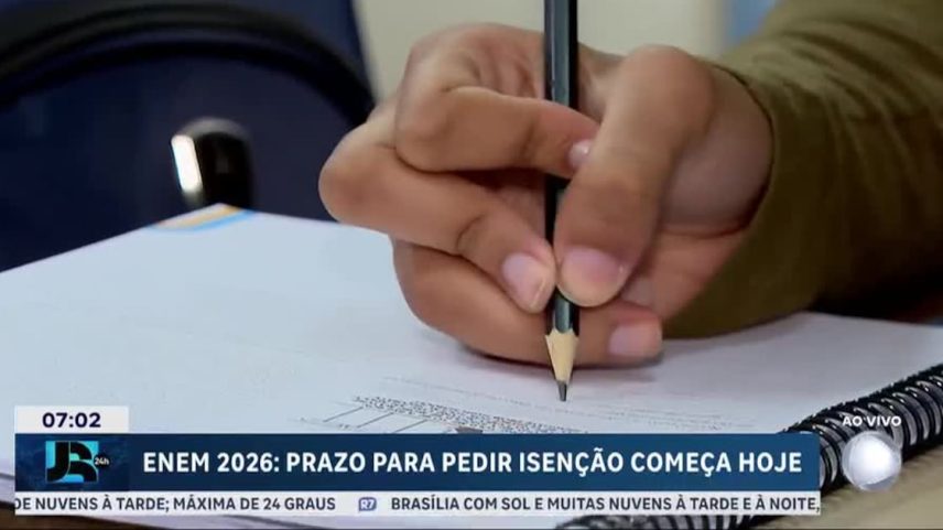 Prazo para pedir isenção da taxa de inscrição do Enem 2026 começa nesta segunda (13)