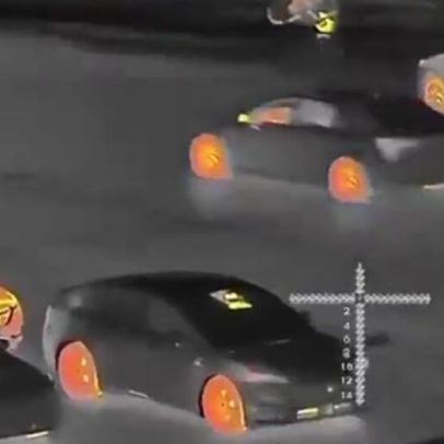 Câmera termal revela eficiência de motor elétrico e gasolina