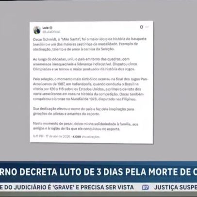 Lula, Alckmin e Motta lamentam morte de Oscar Schmidt