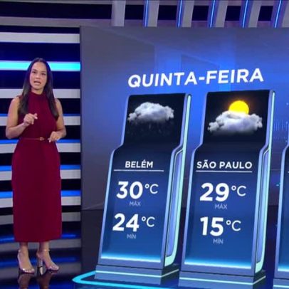 Previsão do tempo para esta quinta-feira (23)
