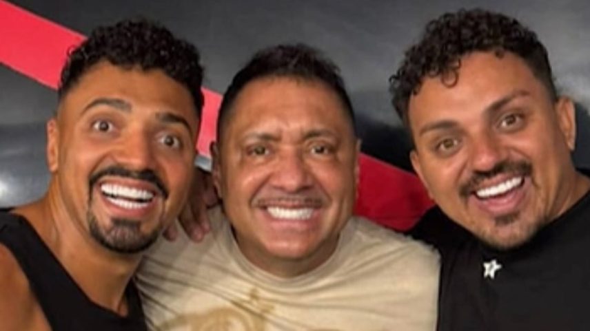 Tiririca fica confuso ao ver o filho ao lado do sósia