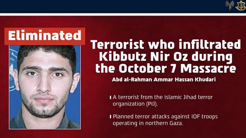 Israel afirma ter eliminado envolvido no ataque de 7 de outubro