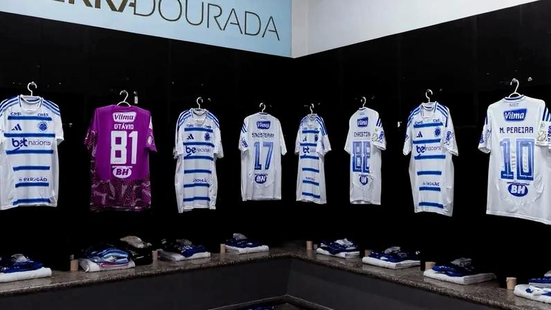 Vestiário do Cruzeiro no Serra Dourada (Foto: Mateus Dutra / Cruzeiro)