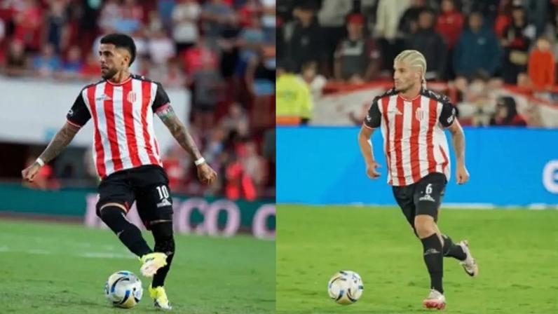 Rodrigo Insúa e Ivan Tápia em ação pelo Barracas Central (Foto: Reprodução)