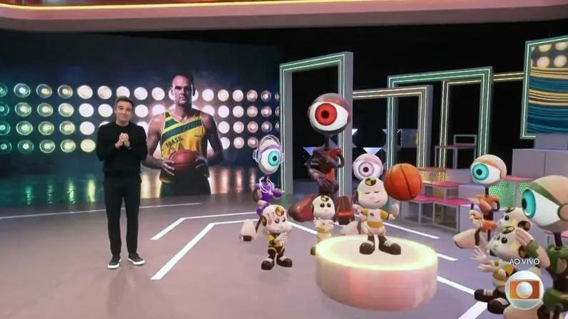 Tadeu Schmidt homenageia Oscar Schmidt no BBB 26 - (Reprodução/TV Globo)
