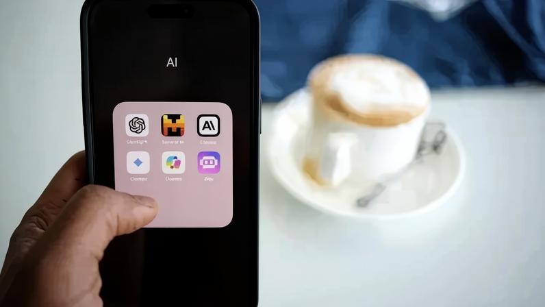 Celular mostra na tela logos de vários tipos de Inteligência Artificial (Foto: Unsplash/Solen Feyissa)