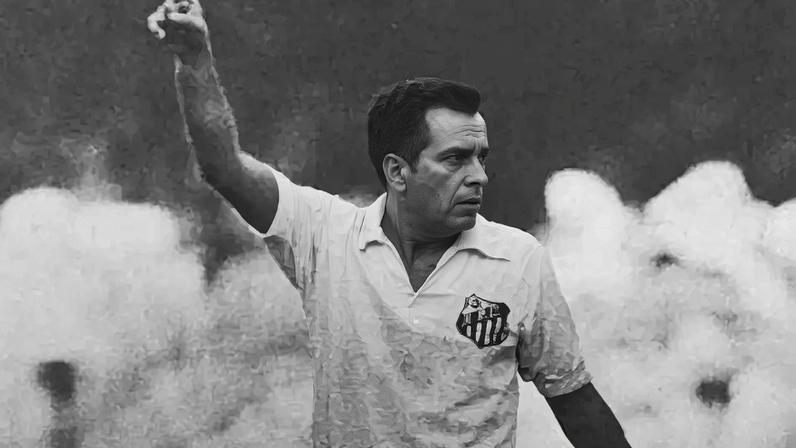 Zito com a camisa do Santos e a braçadeira de capitão: volante era o verdadeiro treinador dentro das quatro linhas e não poupava cobranças a nenhum companheiro.