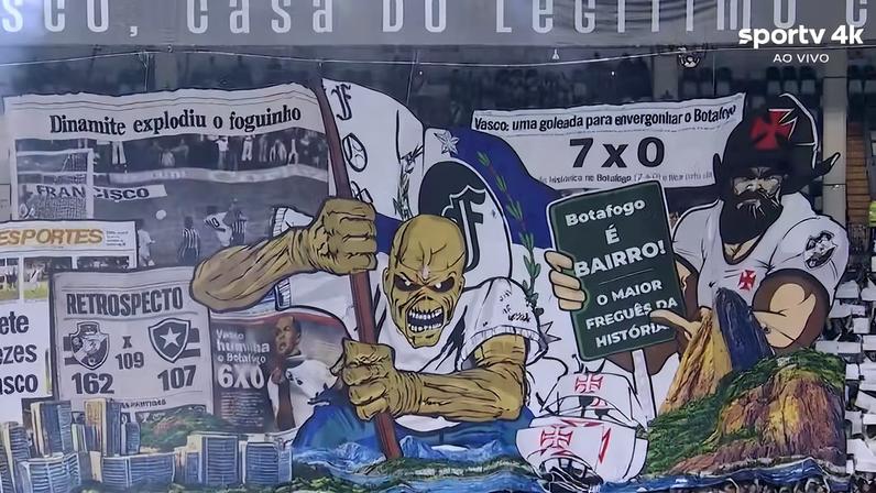 Mosaico com provocação ao Botafogo — Foto: Reprodução