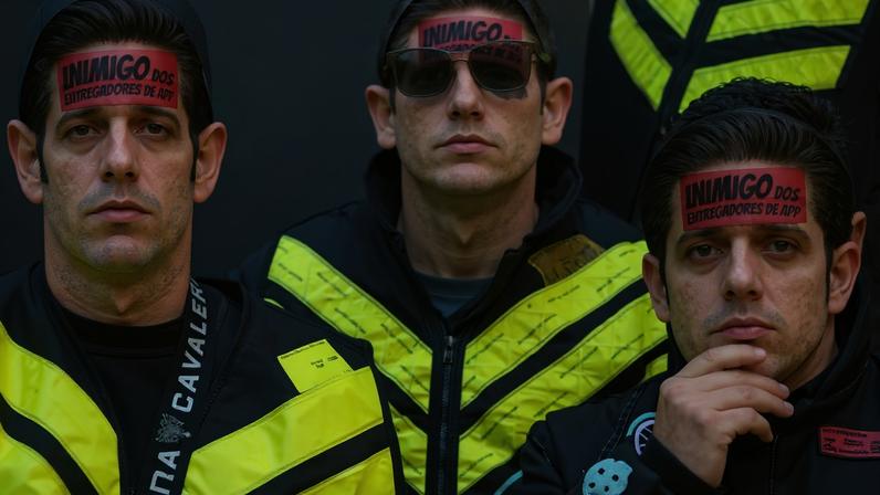 São Paulo (SP), 14/04/2026 - Motoristas de aplicativos e motoboys de delivery fazem manifestação contra o PL 152.
