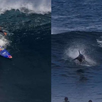 Ítalo Ferreira surfa com golfinhos durante aquecimento na WSL Margaret River
