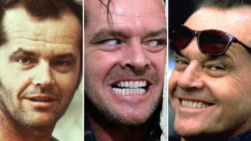 Jack Nicholson em 'Um Estranho no Ninho (1975), 'O Iluminado' (1980) e 'Melhor É Impossível' (1997) — Foto: Divulgação