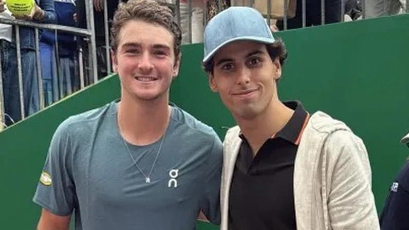 João Fonseca e Gabriel Bortoleto após a estreia do tenista no Masters de Monte Carlo